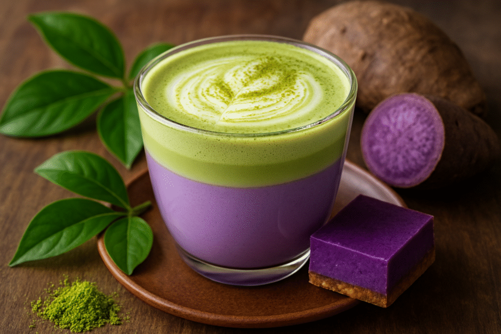 Ube latte au matcha